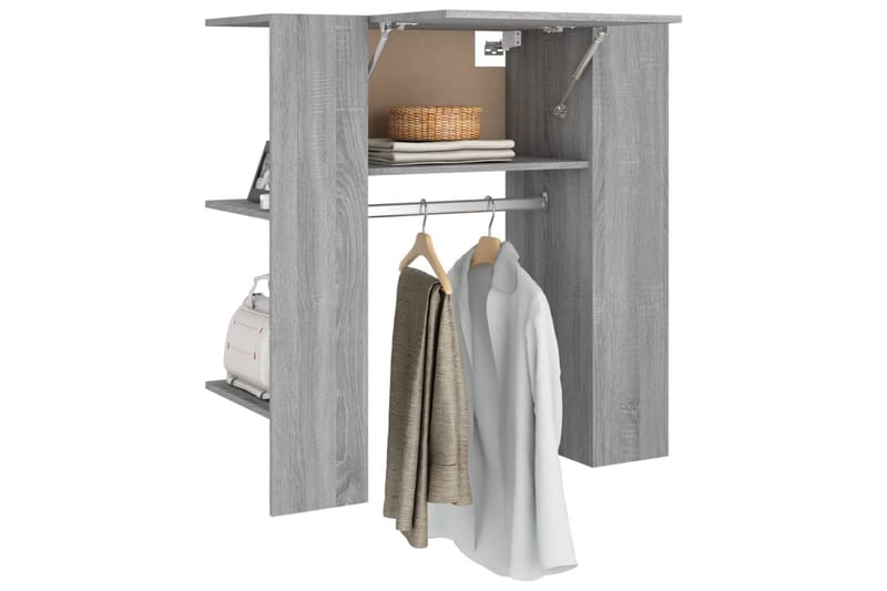 beBasic Hallskåp grå sonoma 97,5x37x99 cm konstruerat trä - Grey - Förvaring - Klädförvaring - Klädhängare - Klädställning