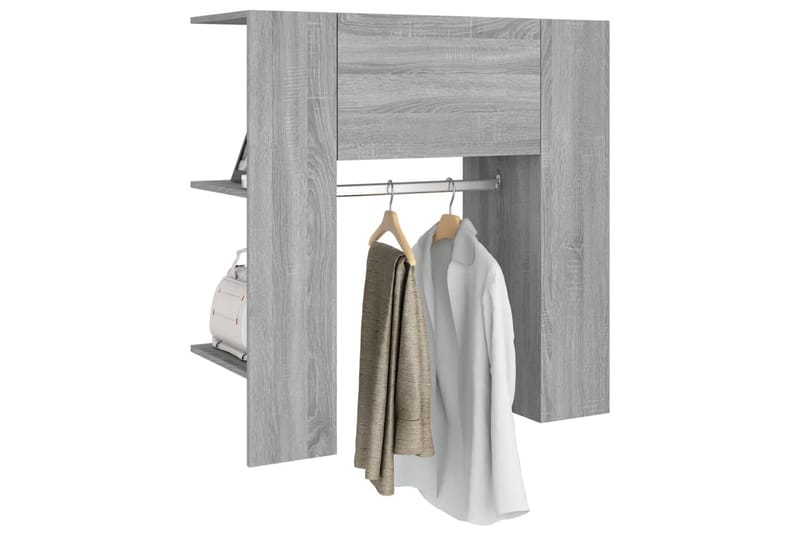 beBasic Hallskåp grå sonoma 97,5x37x99 cm konstruerat trä - Grey - Klädställning - Vädringsställ - Klädhängare