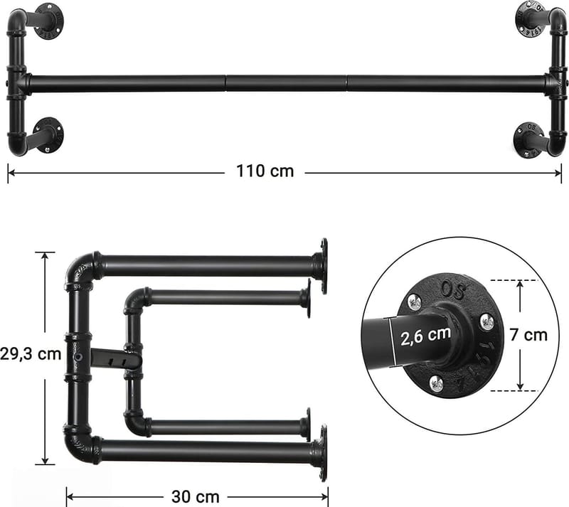 Kommendör klädstång, 2-pack - Svart - Svart - Förvaring - Klädförvaring - Klädhängare - Klädställning