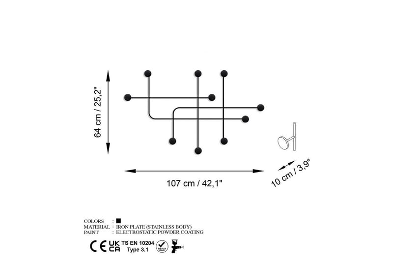 Metall Väggkrok Australia Svart - Svart - Förvaring - Klädförvaring - Klädhängare