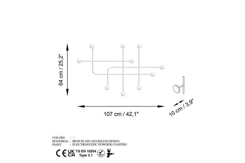 Metall Väggkrok Australia Vit - Vit - Förvaring - Klädförvaring - Klädhängare