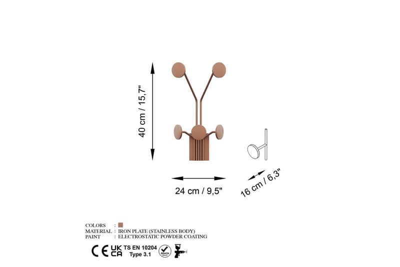 Metall Väggkrok Clarra Koppar - Koppar - Förvaring - Klädförvaring - Klädhängare