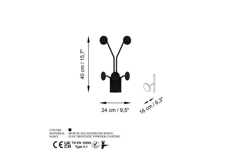 Metall Väggkrok Clarra Svart - Svart - Förvaring - Klädförvaring - Klädhängare