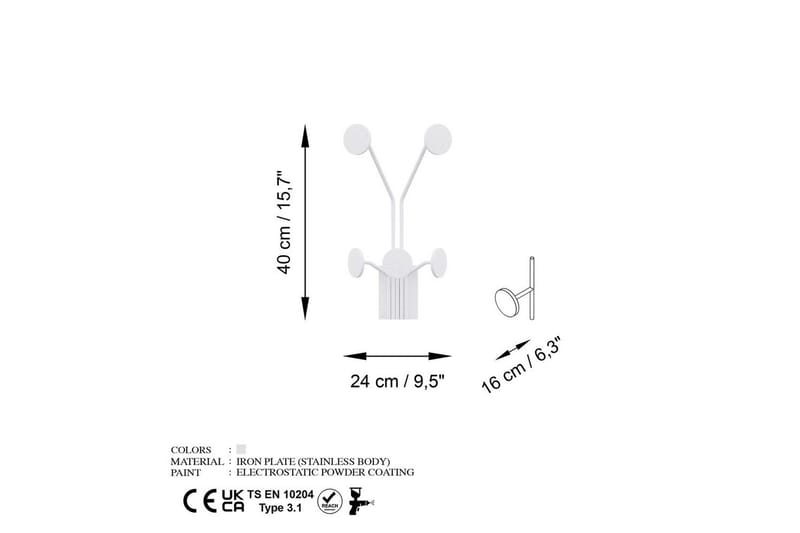 Metall Väggkrok Clarra Vit - Vit - Förvaring - Klädförvaring - Klädhängare