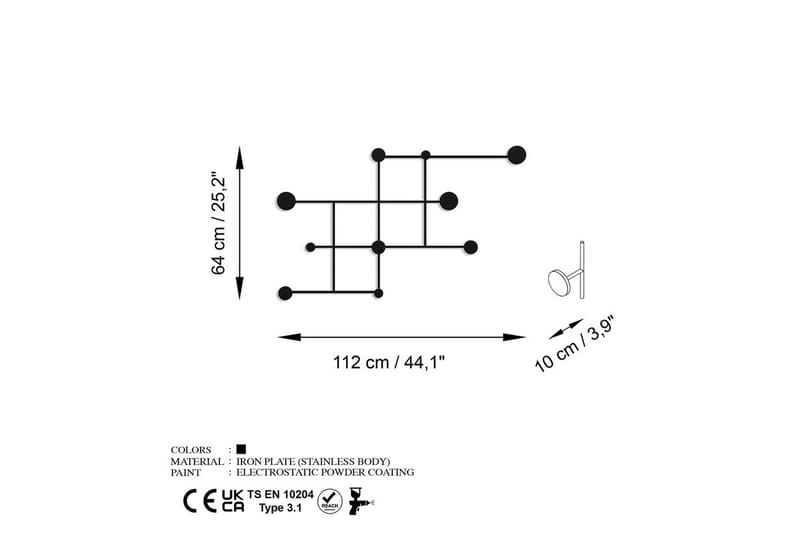 Metall Väggkrok Colna Svart - Svart - Förvaring - Klädförvaring - Klädhängare