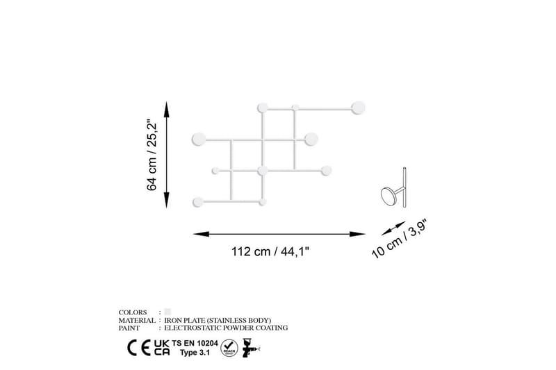 Metall Väggkrok Colna Vit - Vit - Förvaring - Klädförvaring - Klädhängare