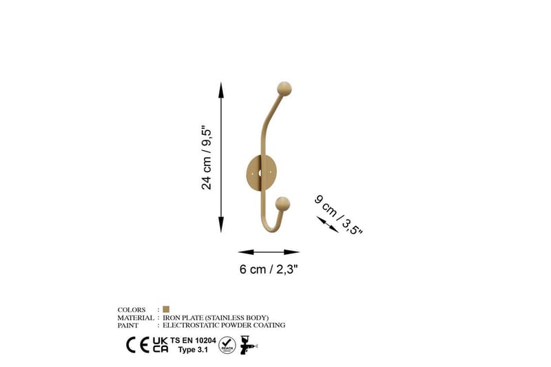 Metall Väggkrok Coriorgate Rany - Rany - Förvaring - Klädförvaring - Klädhängare
