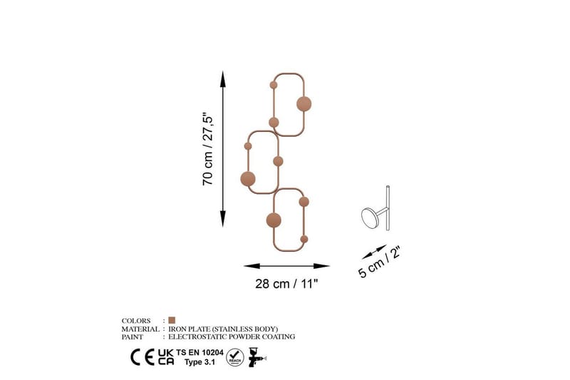 Metall Väggkrok Dravos Koppar - Koppar - Förvaring - Klädförvaring - Klädhängare