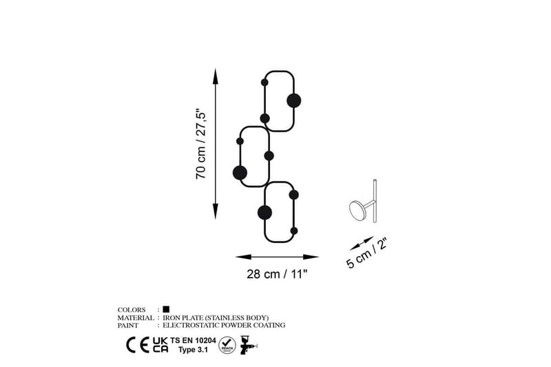 Metall Väggkrok Dravos Svart - Svart - Förvaring - Klädförvaring - Klädhängare