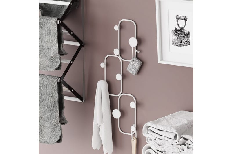 Metall Väggkrok Dravos Vit - Vit - Förvaring - Klädförvaring - Klädhängare