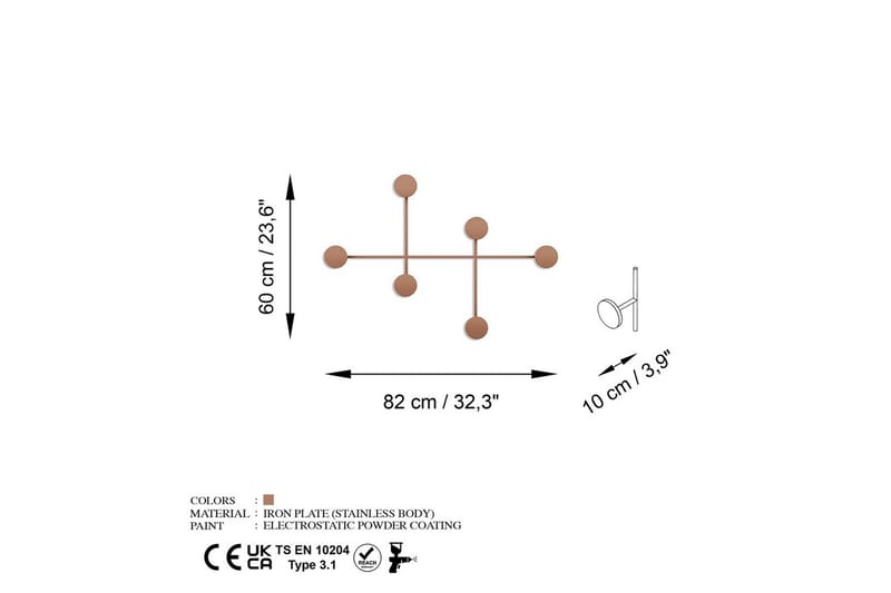 Metall Väggkrok Inermis Koppar - Koppar - Förvaring - Klädförvaring - Klädhängare