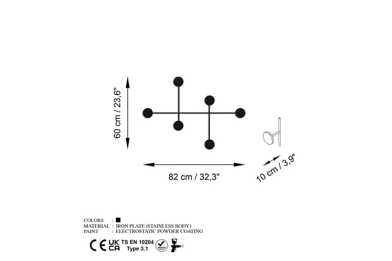 Metall Väggkrok Inermis Svart - Svart - Förvaring - Klädförvaring - Klädhängare