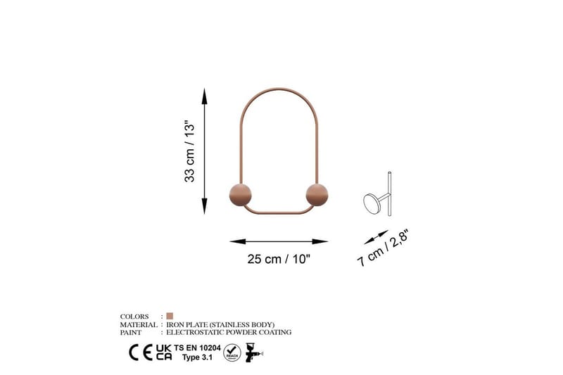 Metall Väggkrok Kelanburg Koppar - Koppar - Förvaring - Klädförvaring - Klädhängare