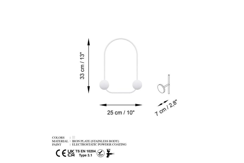 Metall Väggkrok Kelanburg Vit - Vit - Förvaring - Klädförvaring - Klädhängare