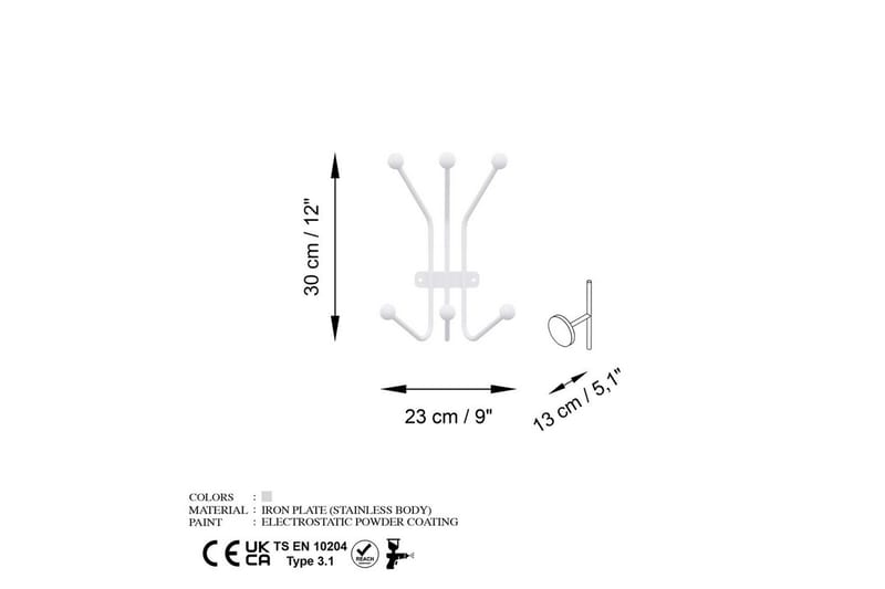 Metall Väggkrok Narwaniran Vit - Vit - Förvaring - Klädförvaring - Klädhängare