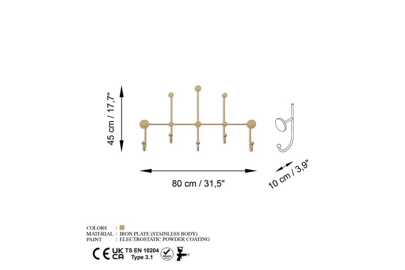 Metall Väggkrok Ranjita Rany - Rany - Förvaring - Klädförvaring - Klädhängare