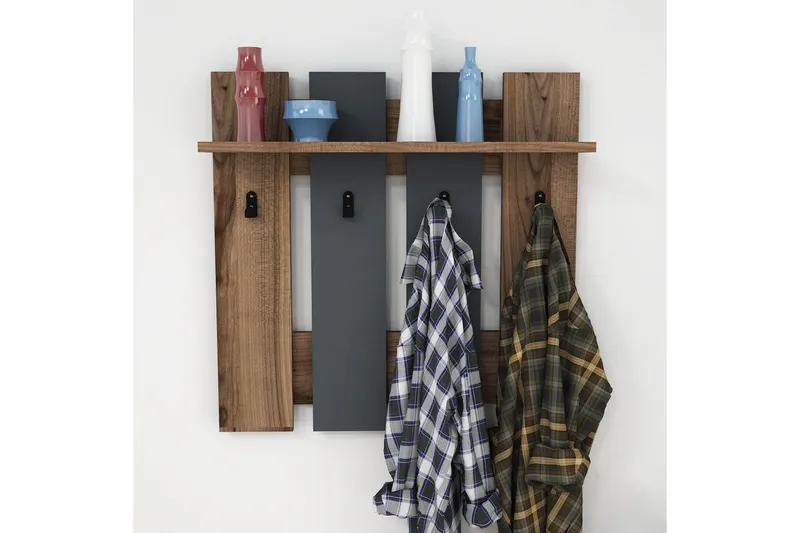 Puqa Design Klädhängare - Valnöt/Mörkgrå - Förvaring - Klädförvaring - Klädhängare