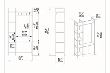 Rinorea Klädhängare 90x175 cm - Vit - Förvaring - Klädförvaring - Klädhängare
