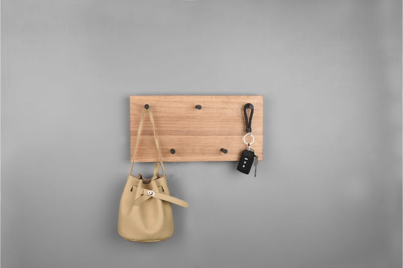 Samantha Klädhängare LED-belyst 40x20 cm Trä/Svart - Trä/Svart - Förvaring - Klädförvaring - Klädhängare
