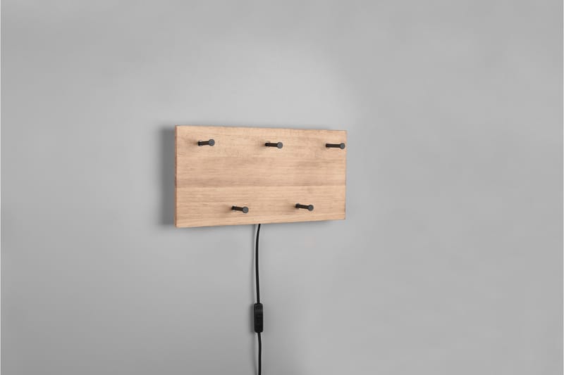 Samantha Klädhängare LED-belyst 40x20 cm Trä/Svart - Trä/Svart - Förvaring - Klädförvaring - Klädhängare