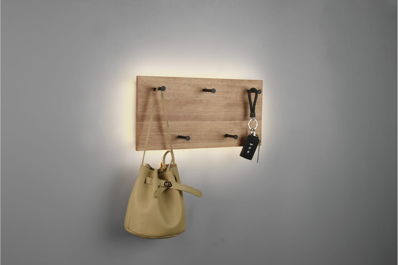 Samantha Klädhängare LED-belyst 40x20 cm Trä/Svart - Trä/Svart - Förvaring - Klädförvaring - Klädhängare
