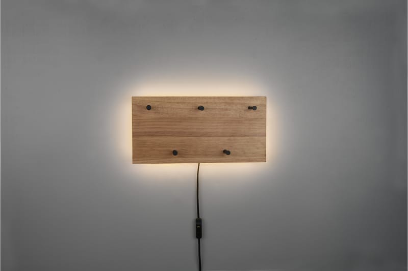 Samantha Klädhängare LED-belyst 40x20 cm Trä/Svart - Trä/Svart - Förvaring - Klädförvaring - Klädhängare
