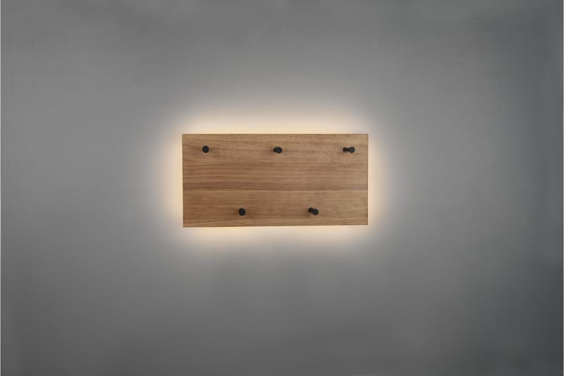 Samantha Klädhängare LED-belyst 40x20 cm Trä/Svart, Trä/Svart