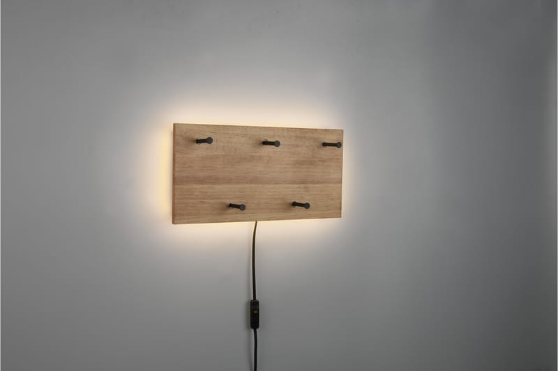 Samantha Klädhängare LED-belyst 40x20 cm Trä/Svart - Trä/Svart - Förvaring - Klädförvaring - Klädhängare