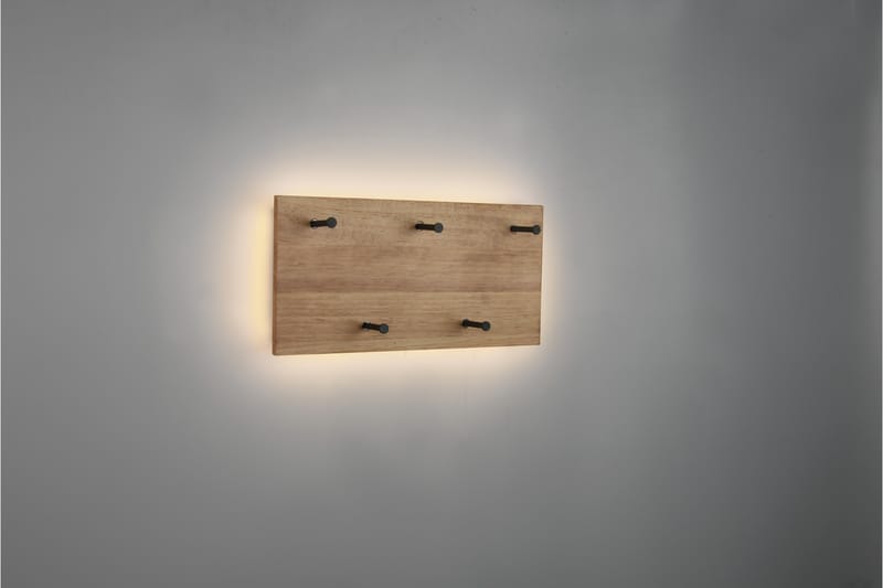 Samantha Klädhängare LED-belyst 40x20 cm Trä/Svart - Trä/Svart - Förvaring - Klädförvaring - Klädhängare