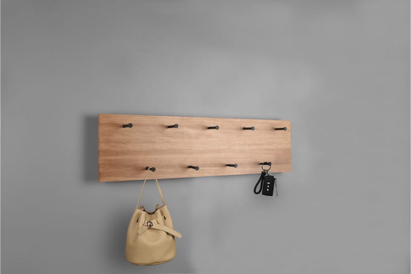 Samantha Klädhängare LED-belyst 75x30 cm Trä/Svart - Trä/Svart - Förvaring - Klädförvaring - Klädhängare