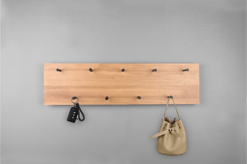 Samantha Klädhängare LED-belyst 75x30 cm Trä/Svart - Trä/Svart - Förvaring - Klädförvaring - Klädhängare