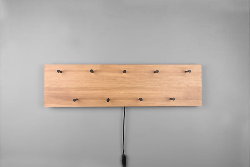 Samantha Klädhängare LED-belyst 75x30 cm Trä/Svart - Trä/Svart - Förvaring - Klädförvaring - Klädhängare