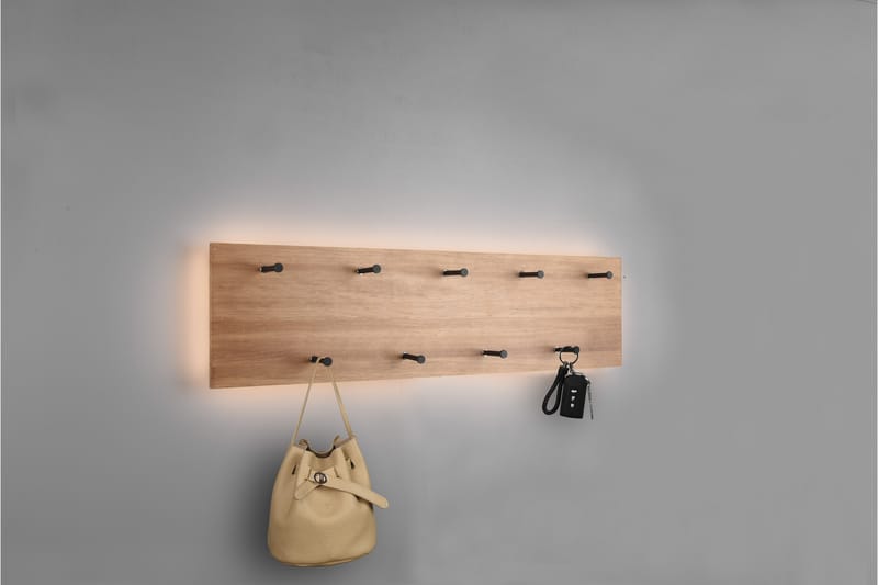 Samantha Klädhängare LED-belyst 75x30 cm Trä/Svart - Trä/Svart - Förvaring - Klädförvaring - Klädhängare