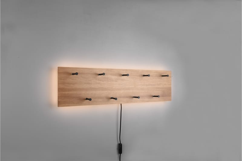 Samantha Klädhängare LED-belyst 75x30 cm Trä/Svart - Trä/Svart - Förvaring - Klädförvaring - Klädhängare