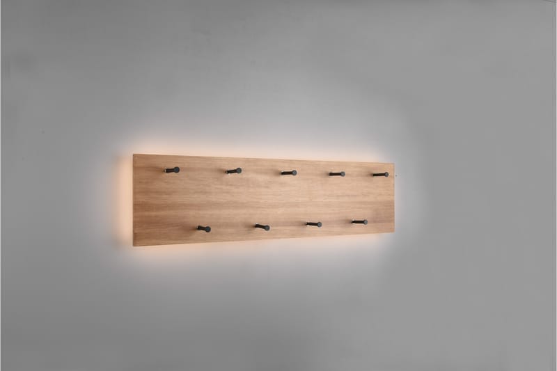 Samantha Klädhängare LED-belyst 75x30 cm Trä/Svart - Trä/Svart - Förvaring - Klädförvaring - Klädhängare