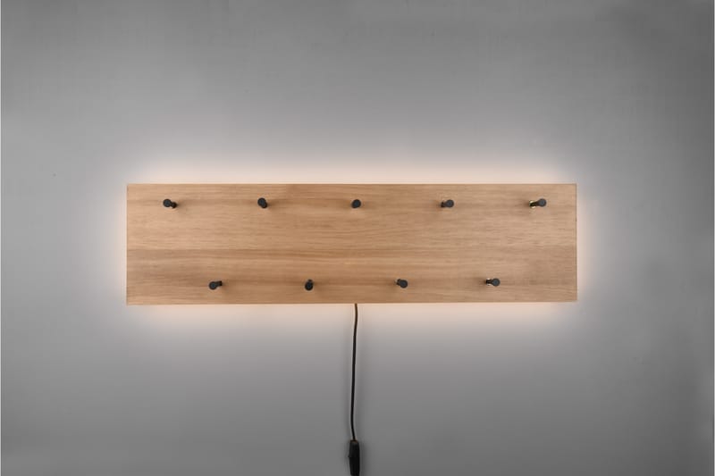 Samantha Klädhängare LED-belyst 75x30 cm Trä/Svart - Trä/Svart - Förvaring - Klädförvaring - Klädhängare