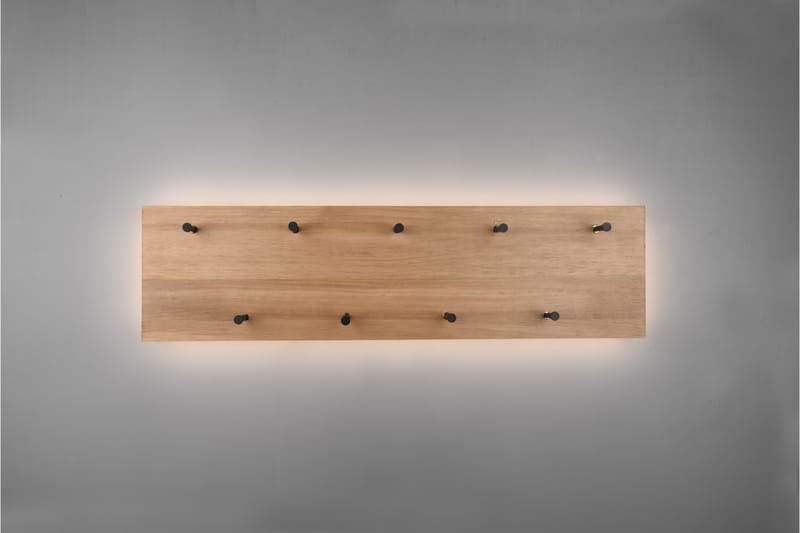 Samantha Klädhängare LED-belyst 75x30 cm Trä/Svart - Trä/Svart - Förvaring - Klädförvaring - Klädhängare
