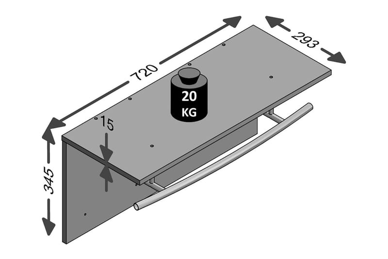 Studebaker Klädställning 72 cm - Brun - Klädhängare - Kroklist & Klädkrokar - Klädhängare vägg