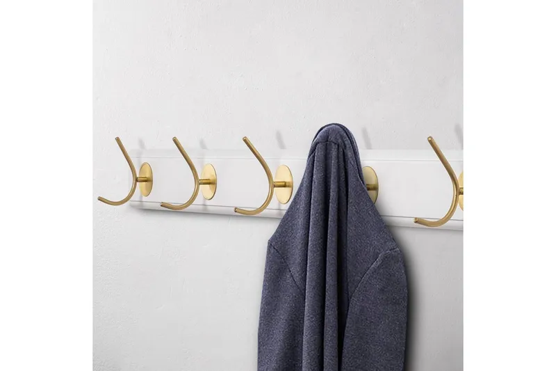 Träväggkrok Ranvir Vit / Rany - 100 x 7 x 8 - Förvaring - Klädförvaring - Klädhängare