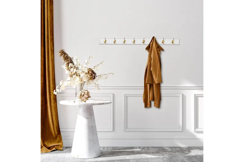 Träväggkrok Ranvir Vit / Rany - 100 x 7 x 8 - Förvaring - Klädförvaring - Klädhängare