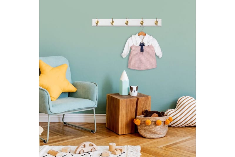 Träväggkrok Ranvir Vit / Rany - 65 x 7 x 8 - Förvaring - Klädförvaring - Klädhängare