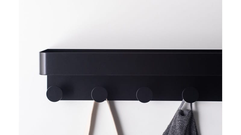 Vägghylla Benvenuti med 6 Hängare 1-pack - svart - Förvaring - Klädförvaring - Klädhängare