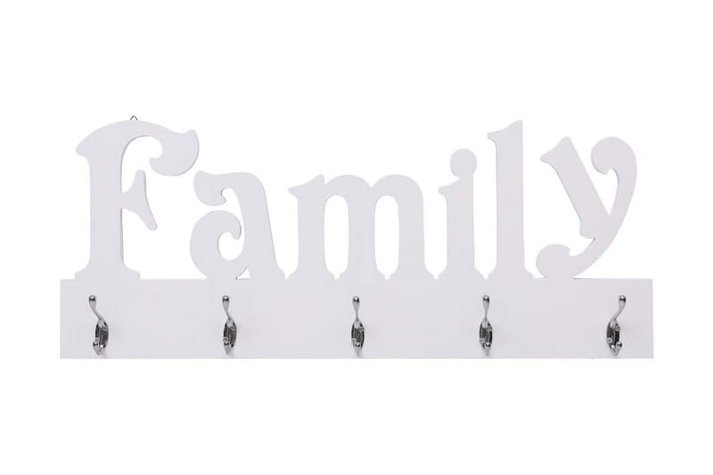 Väggkrokar FAMILY 74x29,5 cm - Vit - Klädhängare vägg - Klädhängare - Kroklist & Klädkrokar
