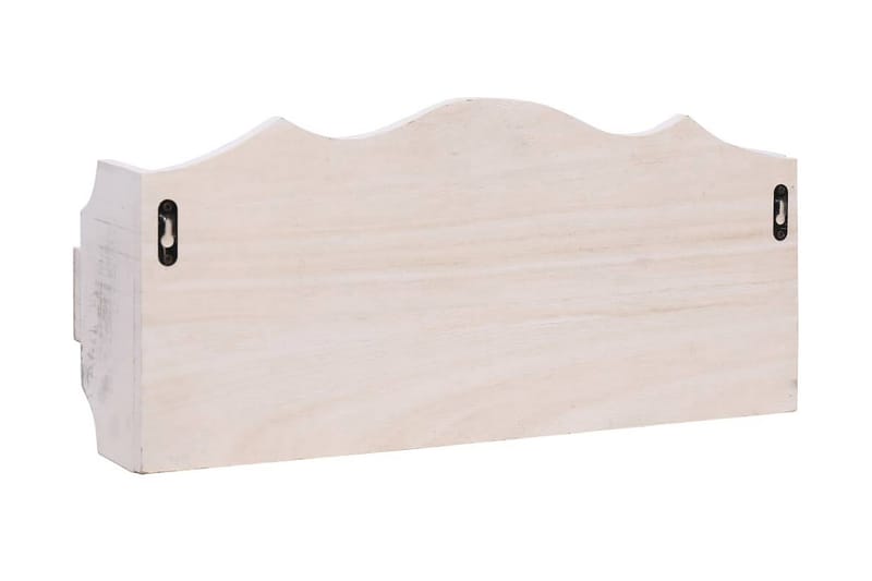 Väggkrokar med förvaring vit 50x10x23 cm trä - Vit - Förvaring - Klädförvaring - Klädhängare - Klädhängare vägg