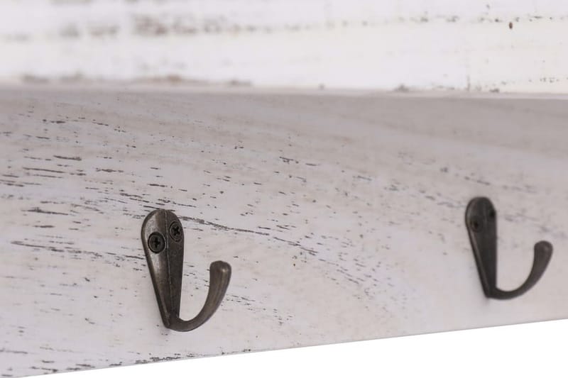 Väggkrokar med förvaring vit 50x10x23 cm trä - Vit - Förvaring - Klädförvaring - Klädhängare - Klädhängare vägg