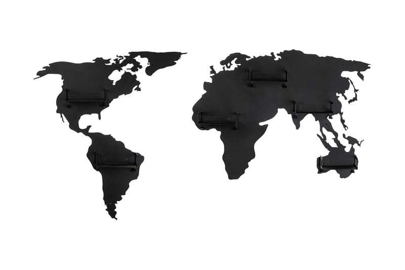 World Map Klädkrok - Svart - Klädhängare - Kroklist & Klädkrokar - Klädhängare vägg