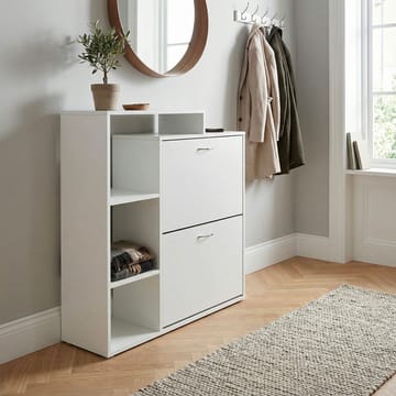 Noraro Skoskåp 85 cm - vit och kromfärgad - Förvaring - Hallförvaring