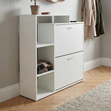 Noraro Skoskåp 85 cm - vit och kromfärgad - Förvaring - Hallförvaring