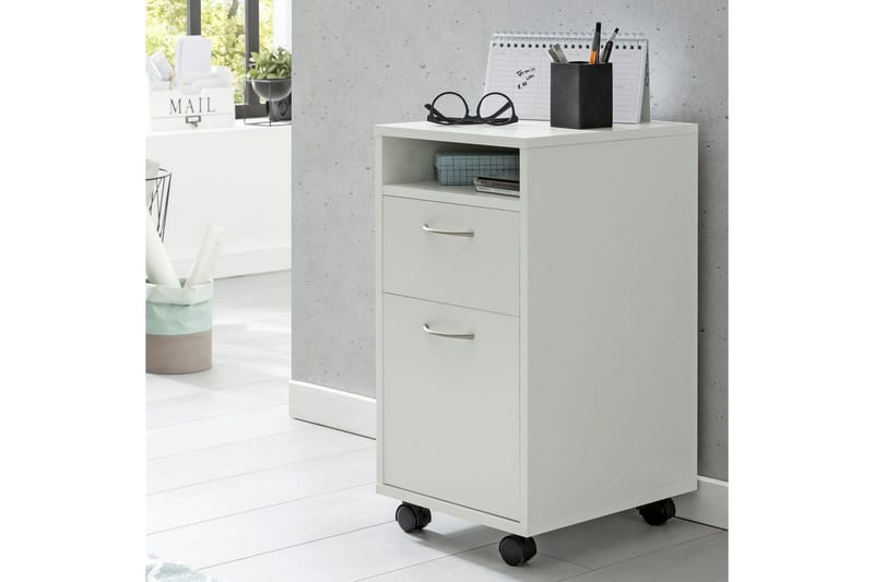 Rullkontejner Wohnling 1 låda 1 dörr folierad spånskiva med hjul modern - Förvaring - Småförvaring