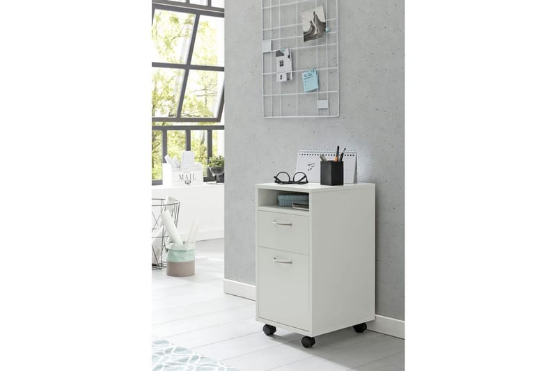 Rullkontejner Wohnling 1 låda 1 dörr folierad spånskiva med hjul modern - Förvaring - Småförvaring